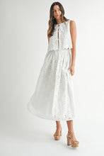 Load image into Gallery viewer, Eyelet Lace Tie Midi Skirt Set
