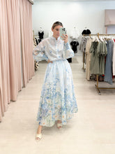 Load image into Gallery viewer, Light Blue Floral Maxi Skirt Set
