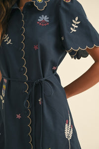 Embroidered Shirt Dress