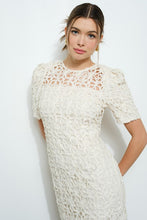 Load image into Gallery viewer, Puff Sleeve Crochet Lace Mini Dress
