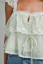 Load image into Gallery viewer, Embroidered Floral Lace Tiered Tank
