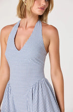 Load image into Gallery viewer, Meana Gingham Halter Midi Dress
