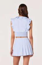 Load image into Gallery viewer, Zira Ruffle Trim Tie-Front Top
