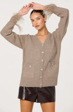 Load image into Gallery viewer, Grie Feather Trim Cardigan
