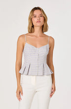 Load image into Gallery viewer, Lesly Gingham Pleated Bustier Top
