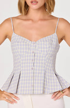 Load image into Gallery viewer, Lesly Gingham Pleated Bustier Top
