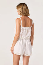 Load image into Gallery viewer, Abrielle Lace Trim Cropped Tank
