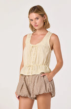 Load image into Gallery viewer, Shreya Lace Trim Button-Front Tank
