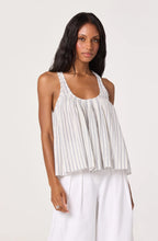 Load image into Gallery viewer, Aggie Stripe Pleated Racerback Tank
