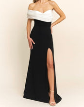 Load image into Gallery viewer, Black and White Strapless Gown
