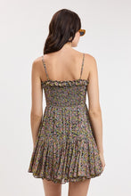 Load image into Gallery viewer, Ditsy Floral Ruched Bust Layered Mini Dress
