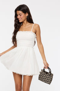 Lace Trim Mini Dress