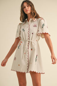 Embroidered Shirt Dress