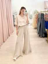 Load image into Gallery viewer, Elastic Smocked Waist Linen Wide Leg Pants
