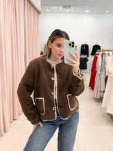 Load image into Gallery viewer, Contrast Stiched Sherpa Cardigan
