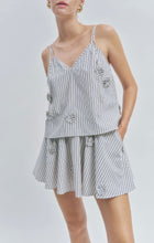 Load image into Gallery viewer, Flower Appliqué Stripe Mini Skirt
