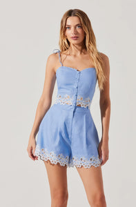 Kiya Linen Embroidered Top