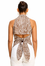 Load image into Gallery viewer, Tiger Print Collared Top
