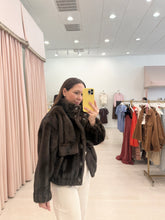 Load image into Gallery viewer, Faux Fur Utility Jacket Brown
