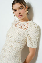 Load image into Gallery viewer, Puff Sleeve Crochet Lace Mini Dress
