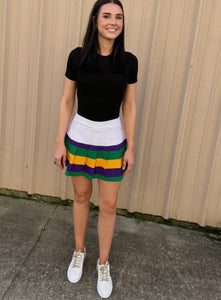 Pleated Mardi Gras Skort