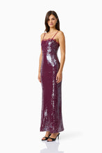 Load image into Gallery viewer, Verdita Sequin Maxi Dress in Burgundy
