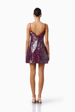 Load image into Gallery viewer, Verdita Sequin Mini Dress in Burgundy
