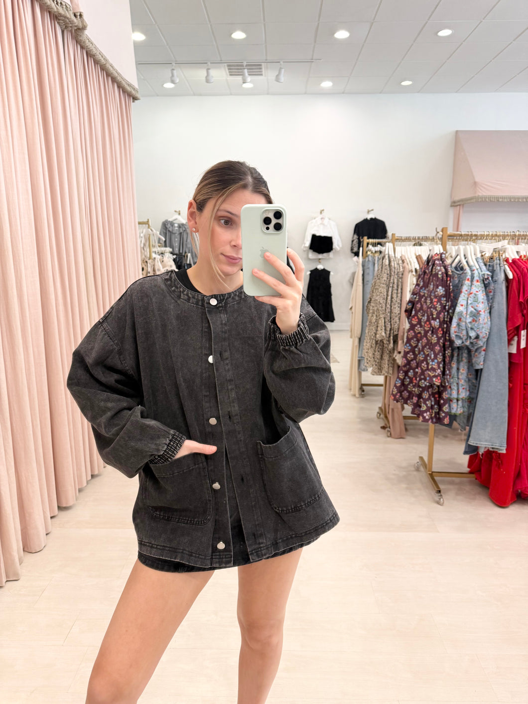 Denim Jacket with Contrast Stitching