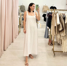 Load image into Gallery viewer, Square Neckline Striped Maxi Dress
