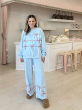 Load image into Gallery viewer, Baby Blue Bow Sweatsuit
