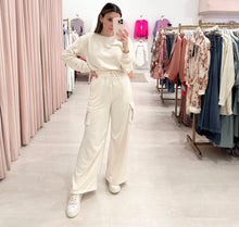 Load image into Gallery viewer, Terry Crew Neck Cargo Jumpsuit
