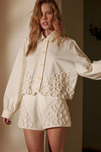 Load image into Gallery viewer, Ivory Pom Pom Floral Detail Short
