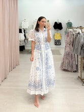 Load image into Gallery viewer, Blue &amp; White Collared Maxi
