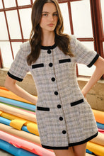 Load image into Gallery viewer, Boucle Button Down Aline Mini Dress
