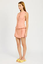 Load image into Gallery viewer, Sleeveless Button Front Kiss Pleat Peplum Top
