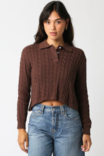 Load image into Gallery viewer, Collared Cable Knit Sweater
