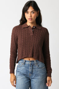 Collared Cable Knit Sweater