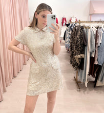 Load image into Gallery viewer, Sequin Knit Polo Dress
