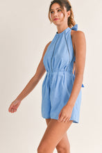 Load image into Gallery viewer, Halter Open Back Bow Romper
