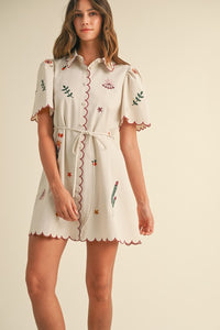 Embroidered Shirt Dress