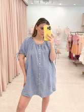 Load image into Gallery viewer, Gingham Tie Puff Sleeve Mini
