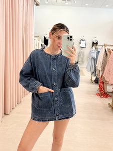 Denim Jacket with Contrast Stitching