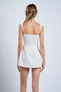 Linen Pocket Mini Romper Dress