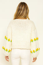 Load image into Gallery viewer, Knit Cardigan with Yellow Flowers
