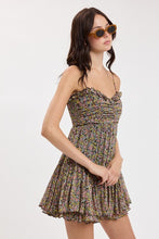 Load image into Gallery viewer, Ditsy Floral Ruched Bust Layered Mini Dress
