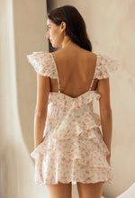 Load image into Gallery viewer, Ivory &amp; Pink Floral Ruffle Mini Dress
