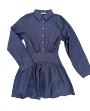 Load image into Gallery viewer, Button Down Shirt Dress with Curved Hem
