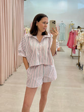 Load image into Gallery viewer, Pink &amp; Green Striped Short Set
