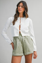 Load image into Gallery viewer, Pointelle Scallop Detail Knit Cardigan
