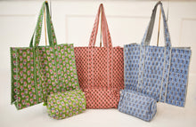Load image into Gallery viewer, Quilted Block Print Makeup Bag
